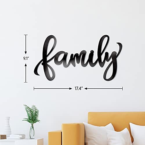 ViveGate Black Family Metal Wall Sign 18x9