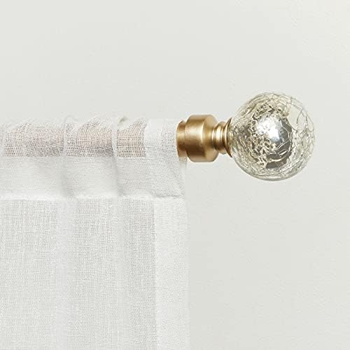 Exclusive Home Silver Aged Sphere Curtain Rod Set
