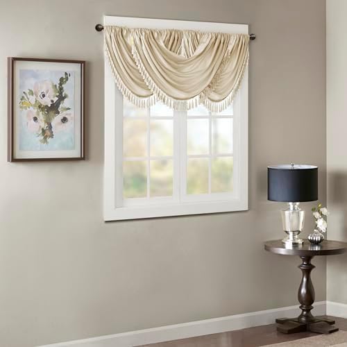 Madison Park Elena Waterfall Embellished Valance 38X46