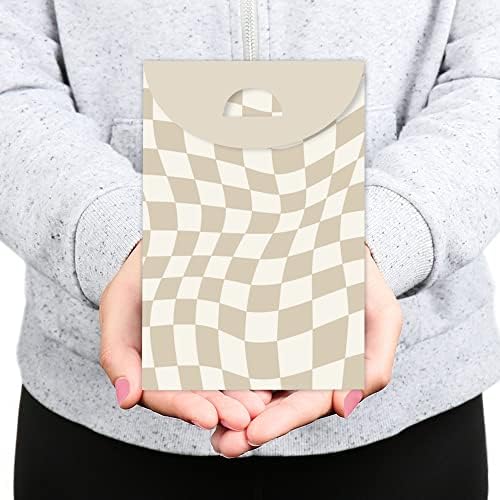 Tan Checkered Party Goodie Bags Set of 12