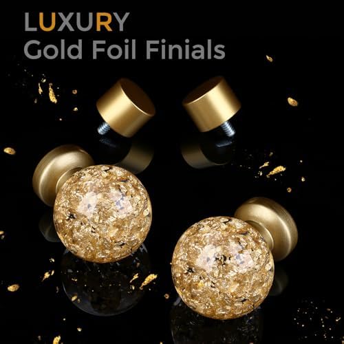JRZOO Gold Double Curtain Rod for Windows 36-72 Inch