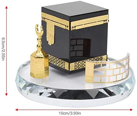 Muslim Crystal Gilded Kaaba Clock Tower Miniature Model
