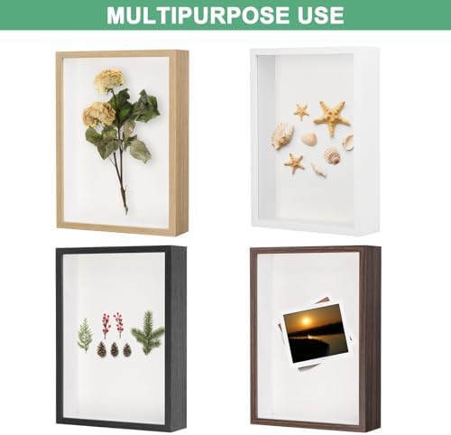 2 Pack 4x6 Inch Wooden Shadow Box Frame Display Case