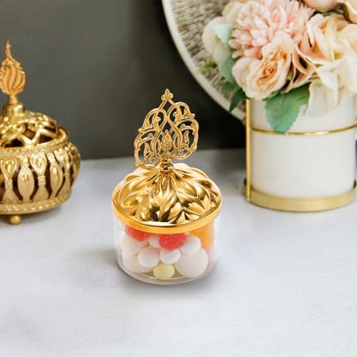 24 Pack Clear Candy Favor Boxes with Gold Lids