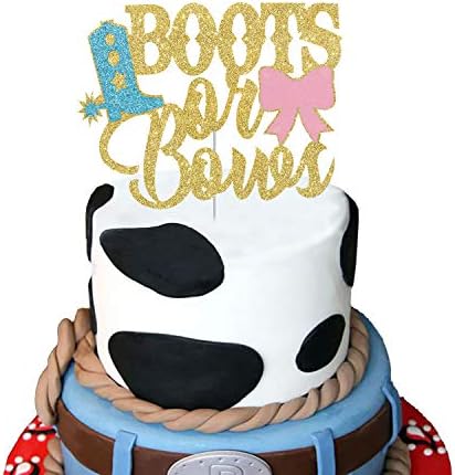 Boots or Bows Cake Topper Gender Reveal Decor