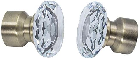 MERIVILLE 1 Inch Double Curtain Rod with Crystal Finials
