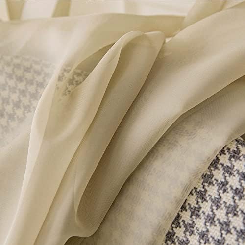 MIULEE Beige Voile Valance for Window Decor