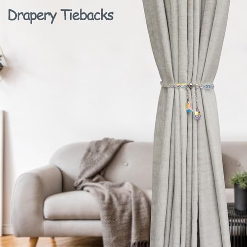 PEDOBO Magnetic Curtain Tiebacks 2 Pack Crystal AB