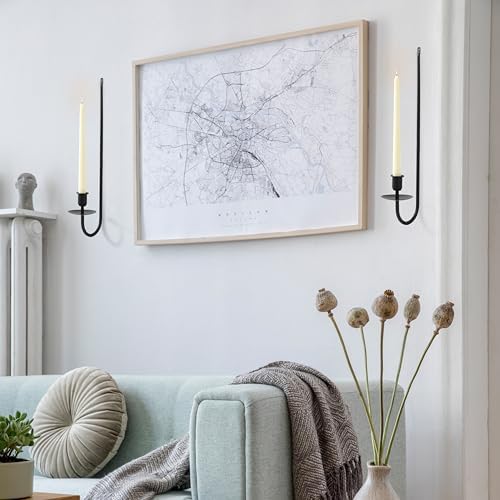 AlsoLife Black Candle Sconces Set of 2
