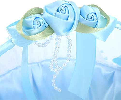 Cute Blue Wedding Flower Girl Baskets with Handles