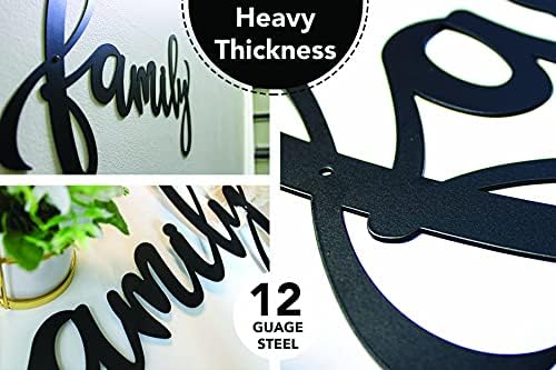 ViveGate Black Family Metal Wall Sign 18x9
