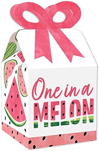 Big Dot of Happiness Sweet Watermelon Bow Boxes Set of 12