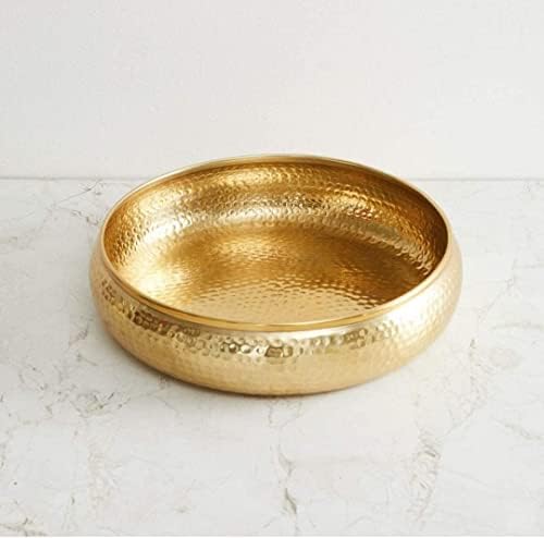 Karrmas Antique Round Hammered Potpourri Bowl 12 Inch Metallic Gold Candleholder