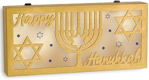 Stunning Hanukkah Wood Light Up Shadowbox 55x118