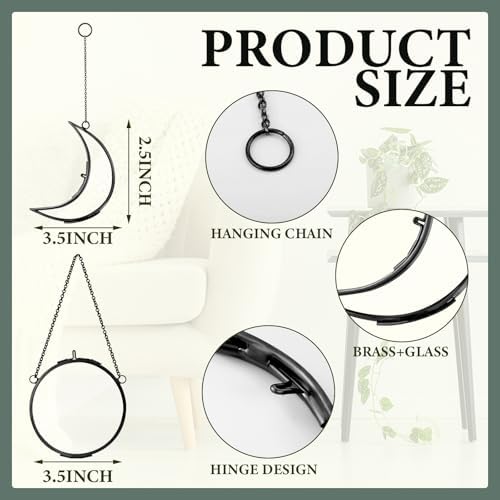 Qunclay 4 Pcs Pressed Flower Frame with Chain