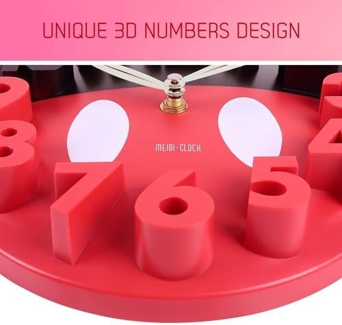 MEIDI CLOCK Wall Clock with 3D Numbers for Mickey Mouse Lovers
