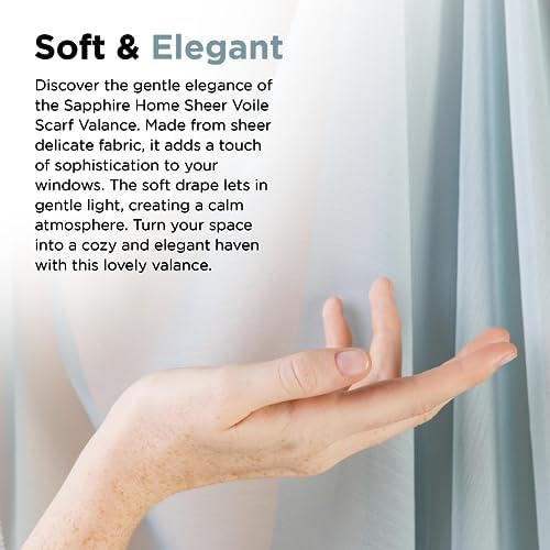 Sapphire Home Window Scarf Valance Curtains - Taupe 54 x 216 1 pc