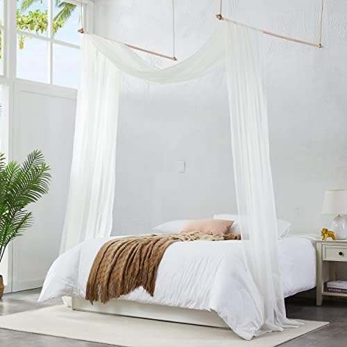 Warm Home Designs 24 Feet Beige Sheer Window Scarf