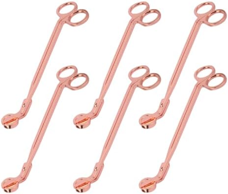 6 PCS Rose Gold Candle Wick Trimmer Stainless Steel