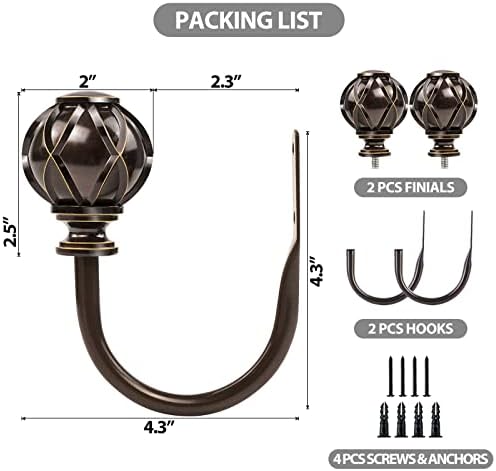 KAMANINA Decorative Curtain Holdbacks Antique Bronze 1 Pair 2 Pack