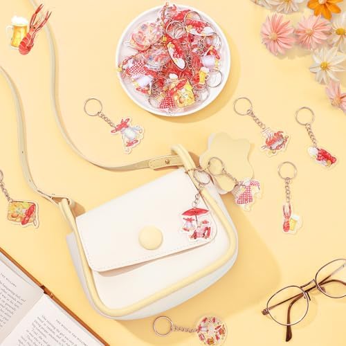 Namalu 36 Pcs Lobster Keychain Bulk Set for Women Keys Backpacks Purse