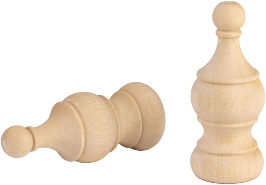 Crapapfert 2Pack Unfinished Wooden Finials for Indoor Use