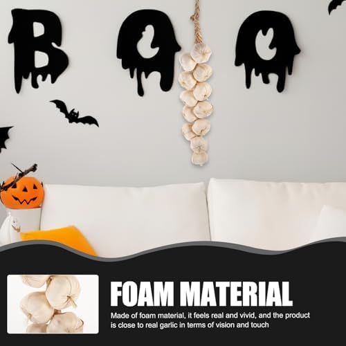 Cabilock Simulation Garlic Halloween Artificial Hanging Vegetable Prop String