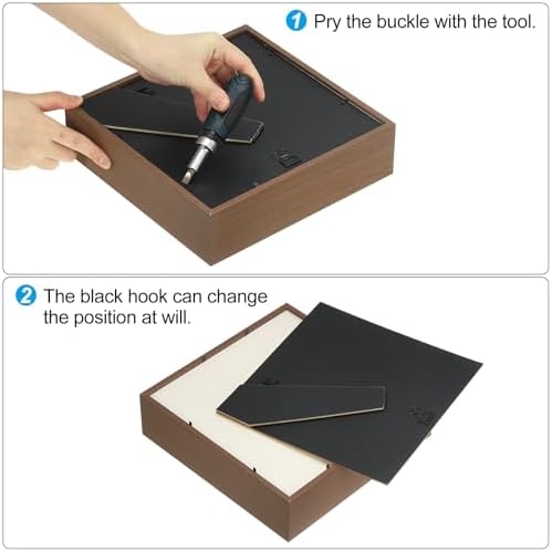 PATIKIL 7x7 Shadow Box Frame for Photos and Flowers Black