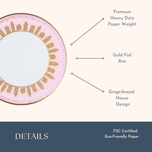 Bonjour Fete Pink Gingerbread Paper Plates 8 In Pack Of 8