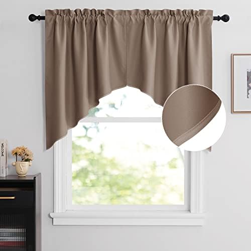 NICETOWN Half Window Pole Pocket Valance Curtains