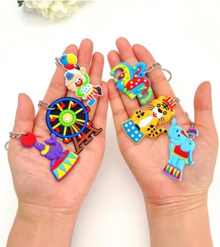 JZK 30 Pack Carnival Circus Keychain Set for Kids