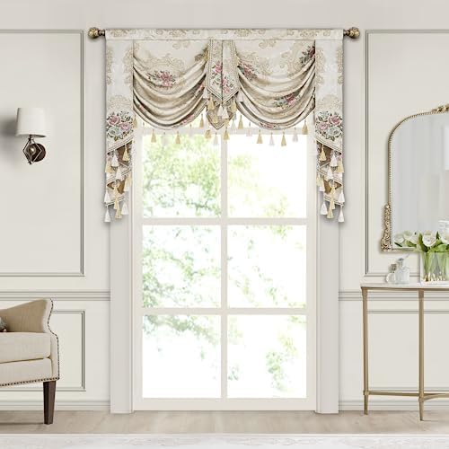 Loom And Mill Luxury Waterfall Valance Valance With Tassels