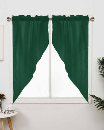 Swag Valance Set - Modern Hunter Green Olive Green Window Curtains