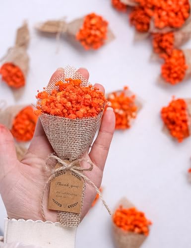 20-Piece Mini Magnet Dried Flower Bouquet Set Orange