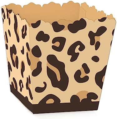 Big Dot of Happiness Leopard Print Party Favor Boxes Set of 12