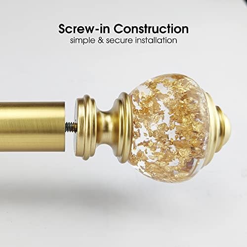 Gold Foiled Clear Curtain Rod Finials Set of 2