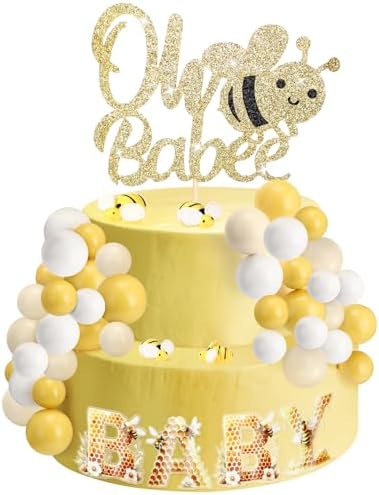36 Pcs Bee Baby Shower Cake Toppers with Balloons