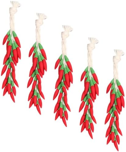 GLEAVI 5 Strings Lifelike Chili Props for Home Decor
