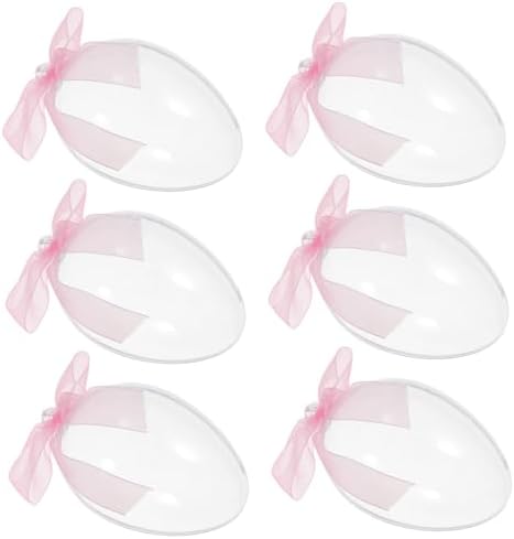 6pcs Fillable Easter Candy Boxes Clear Shaped Containers