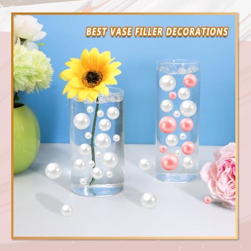 300Pcs White No Hole Faux Pearl Vase Filler Beads