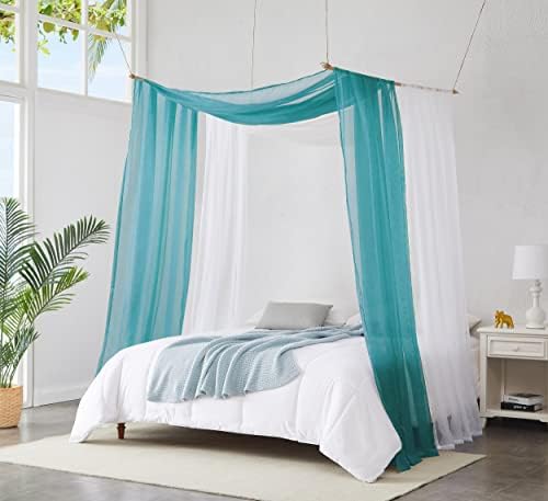 Warm Home Designs Green Teal Sheer Window Scarf 54x216 Inches