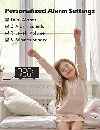 Uptimus Projection Alarm Clock with FM Radio and USB Charging