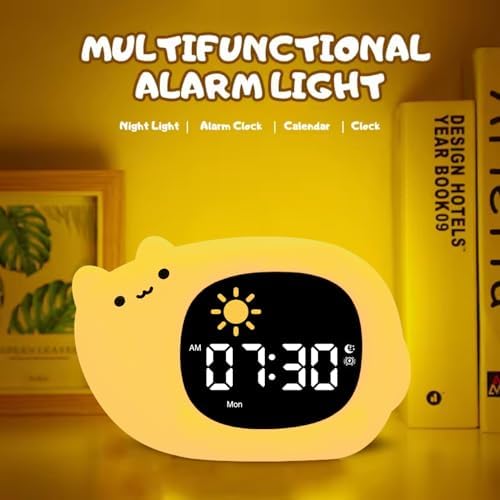Kids Alarm Clock with Night Light and White Noise