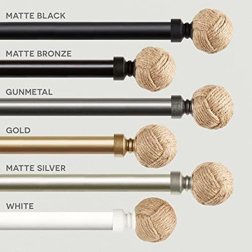 Exclusive Home Curtains ER1006-01 Matte Silver Rope Knot Rod Set