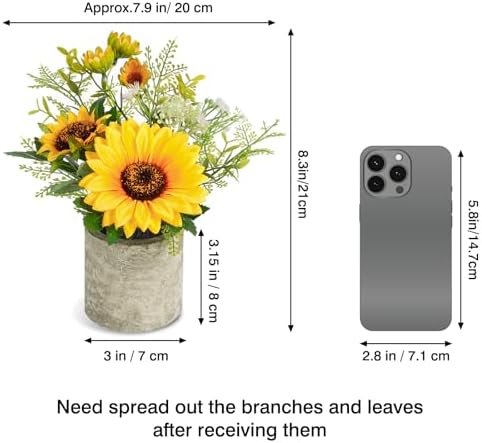 COCOBOO Sunflower Artificial Flower Pot for Home Decor