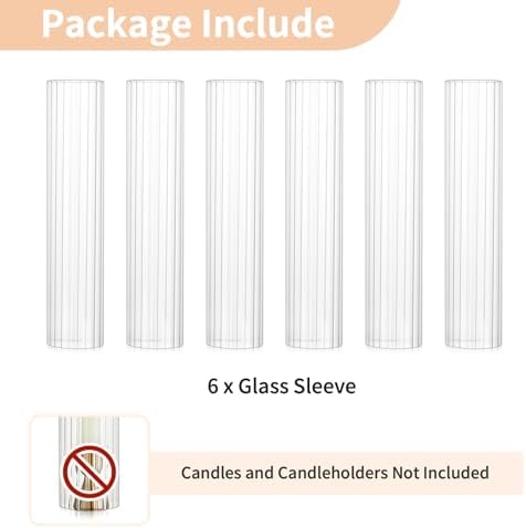 NUPTIO Fluted Hurricane Candle Holder 25 x 12 Inches