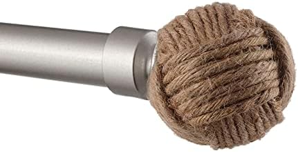 Exclusive Home Curtains ER1006-01 Matte Silver Rope Knot Rod Set