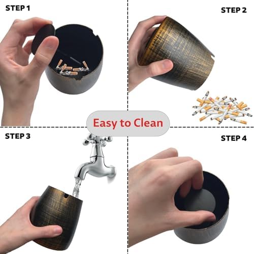 Wusifie Large Outdoor Ash Tray with Lid