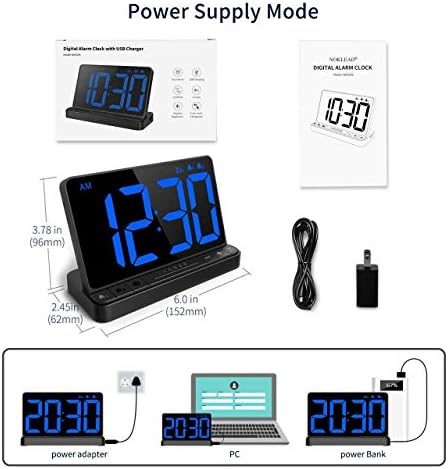 NOKLEAD Digital Alarm Clock with 2 Alarms and Snooze