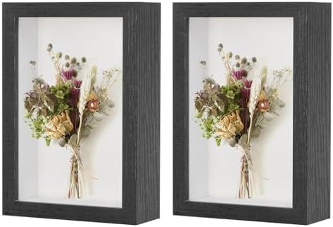 2 Pack 4x6 Inch Wooden Shadow Box Frame Display Case